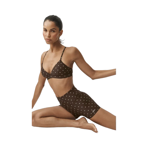 Alo 3" Airlift Polka Dot High-Waist Short 'Espresso/White'
