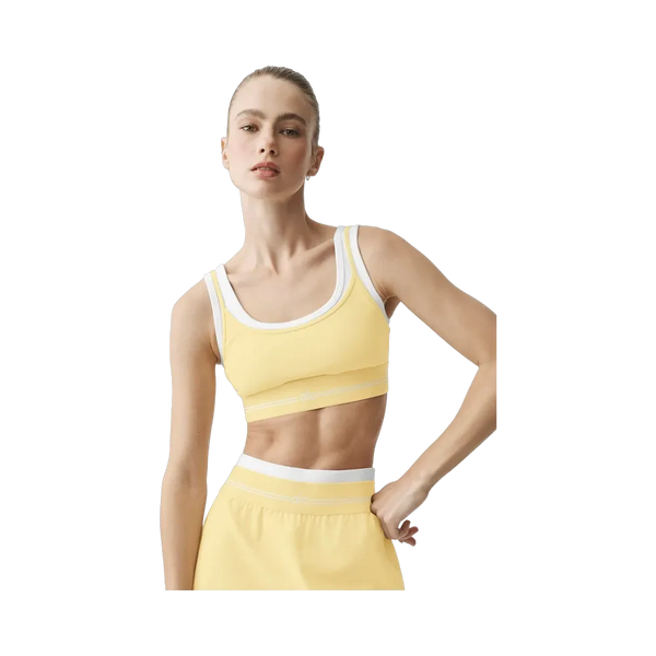 Alo Airbrush Better Together Bra 'Warm Butter/White'