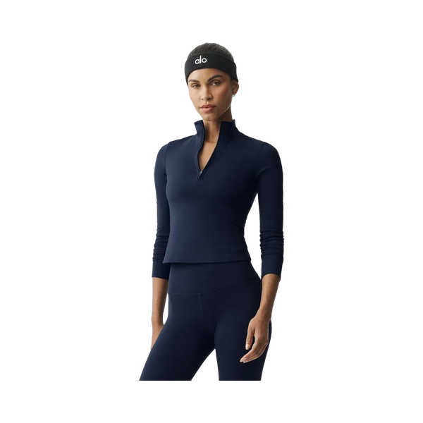 Alo ALO Softsculpt Precision 1/4 Zip Long Sleeve 'Navy'