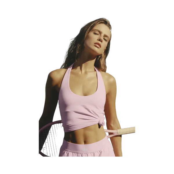 Alo ALO Softsculpt Precision Halter Tank 'Pink Marshmallow'
