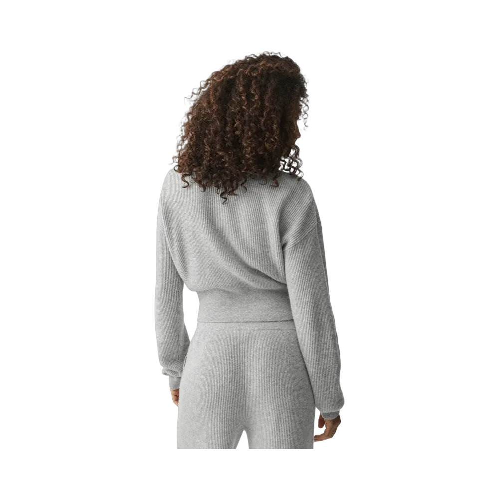 Alo Cashmere Wool Harmony Full Zip Jacket 'Athletic Heather Grey'
