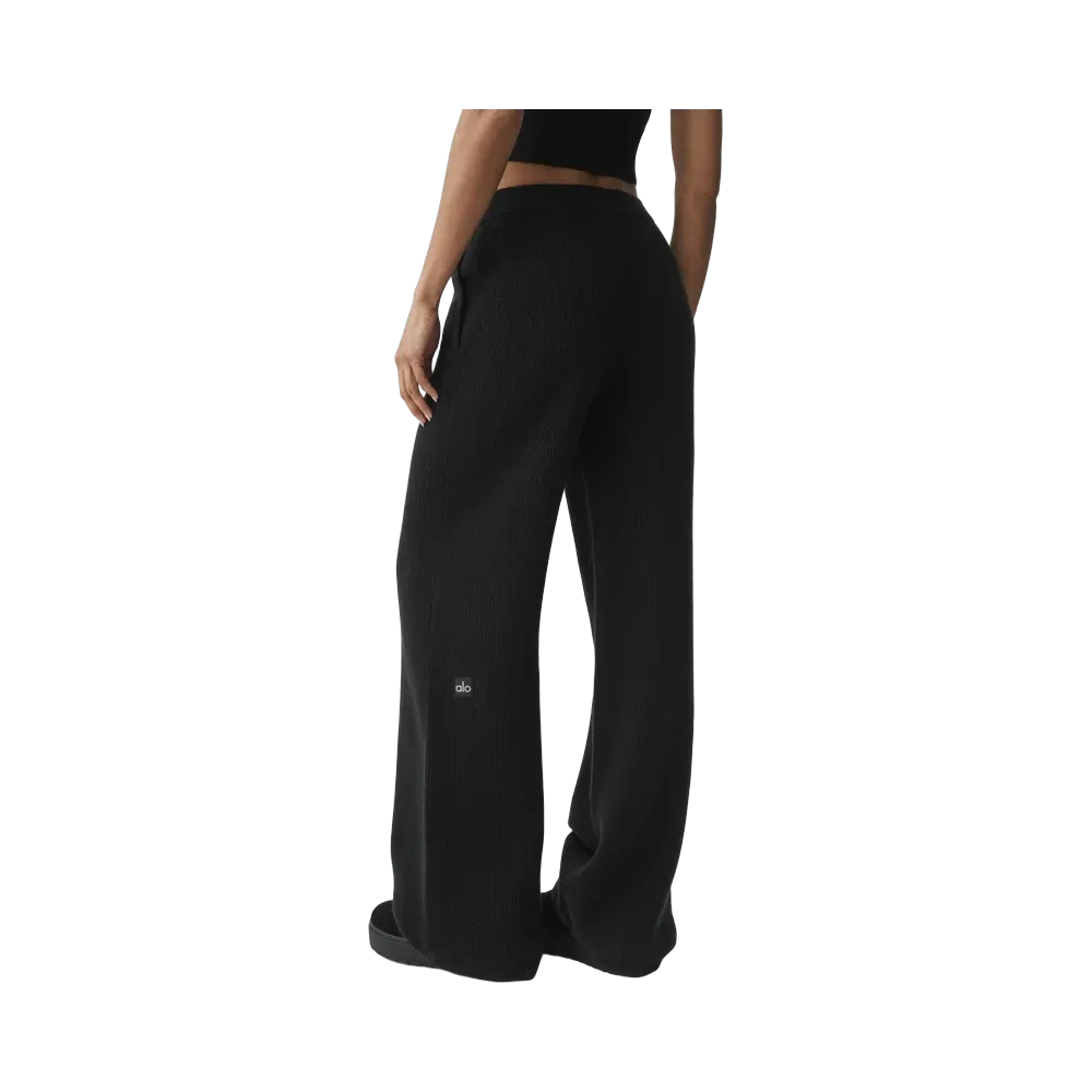 Alo Cashmere Wool Low-Rise Harmony Trouser (Long) 'Black'