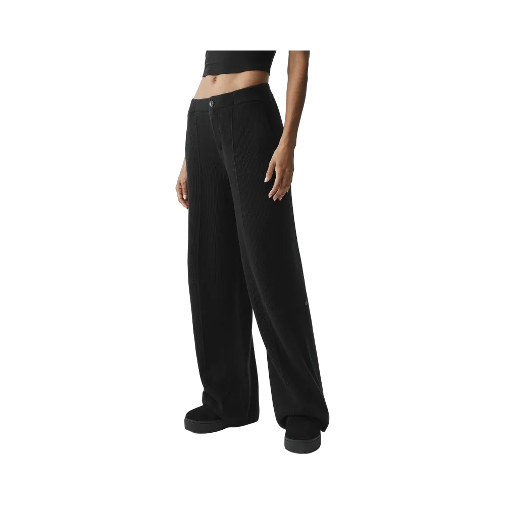 Alo Cashmere Wool Low-Rise Harmony Trouser (Regular) 'Black'