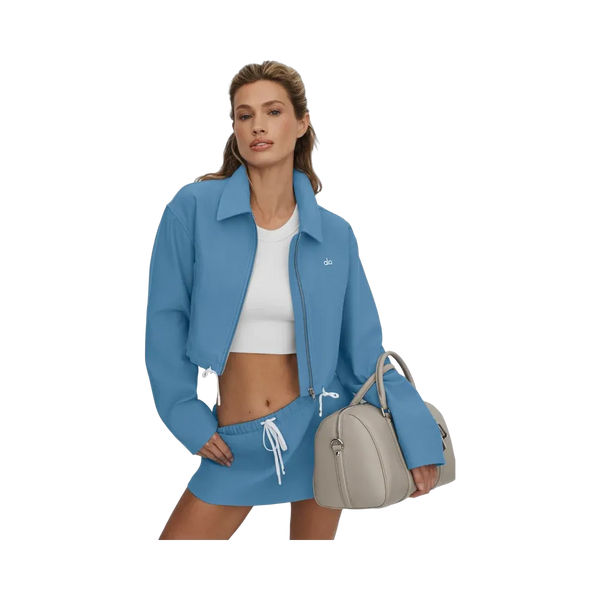 Alo Cropped Fan Favorite Full Zip Jacket 'California Blue'