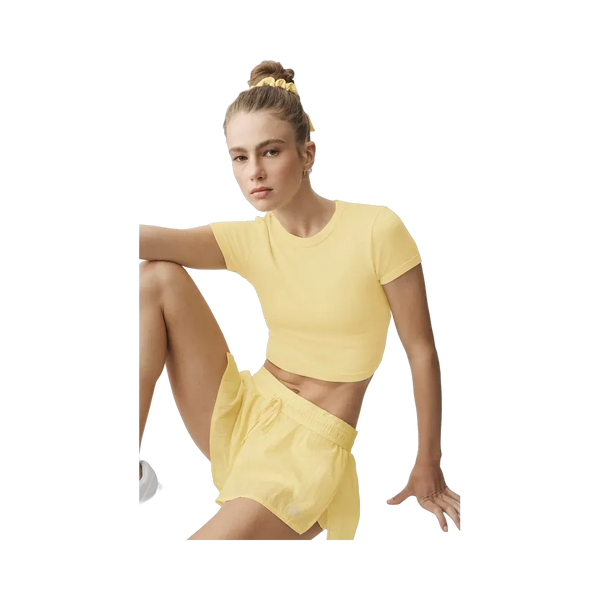 Alo Cropped Timeless Tee 'Warm Butter'