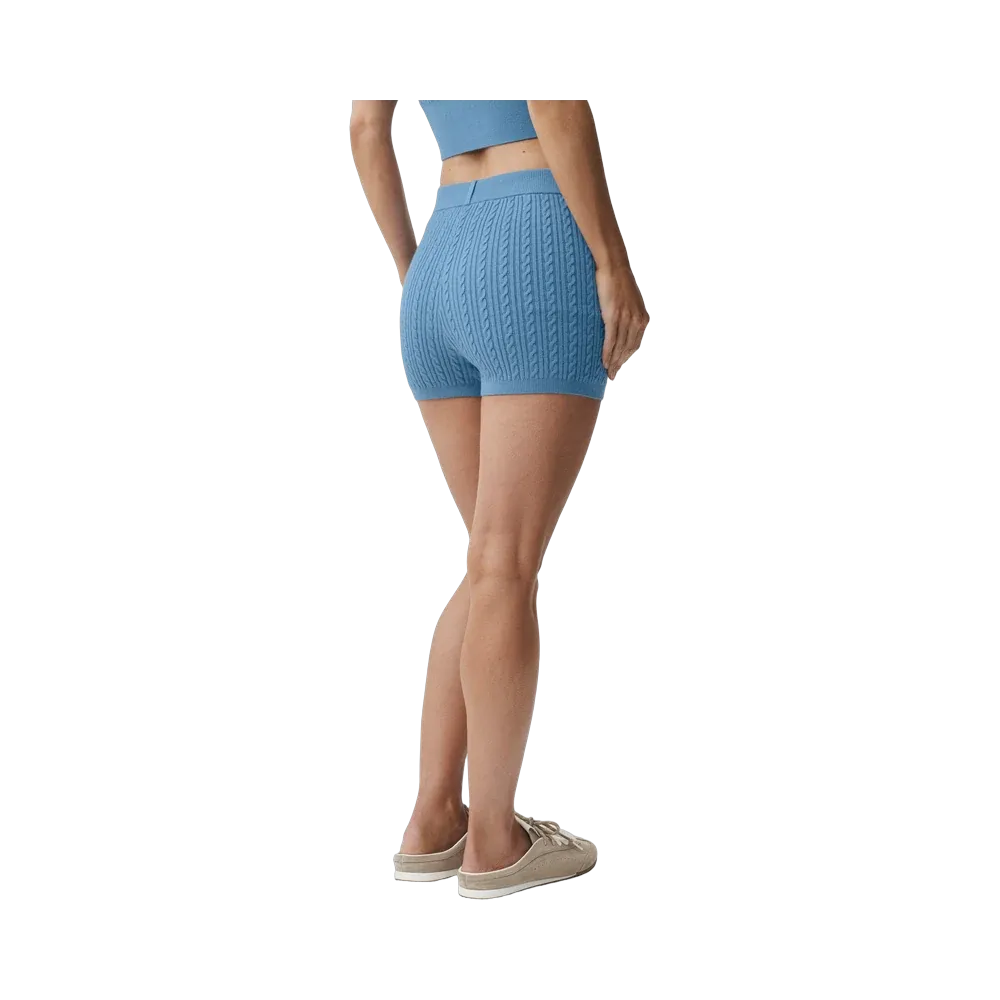 Alo Mini Cable High-Waist Sweater Short 'California Blue'
