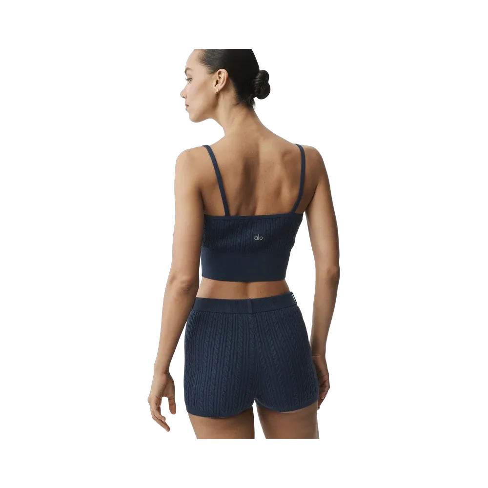 Alo Mini Cable Sweater Tank 'Navy'
