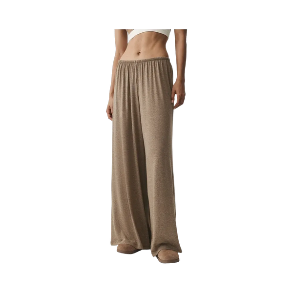 Alo Semi Sheer High-Waist Oasis Wide Leg Pant (Regular) 'Java Brown Heather'