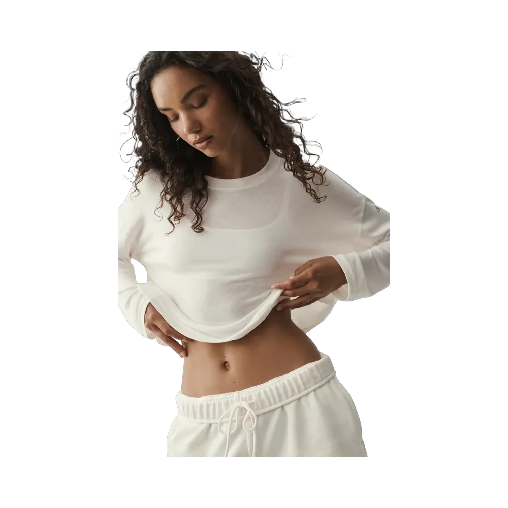 Alo Semi-Sheer Oasis Boxy Long Sleeve 'Ivory'