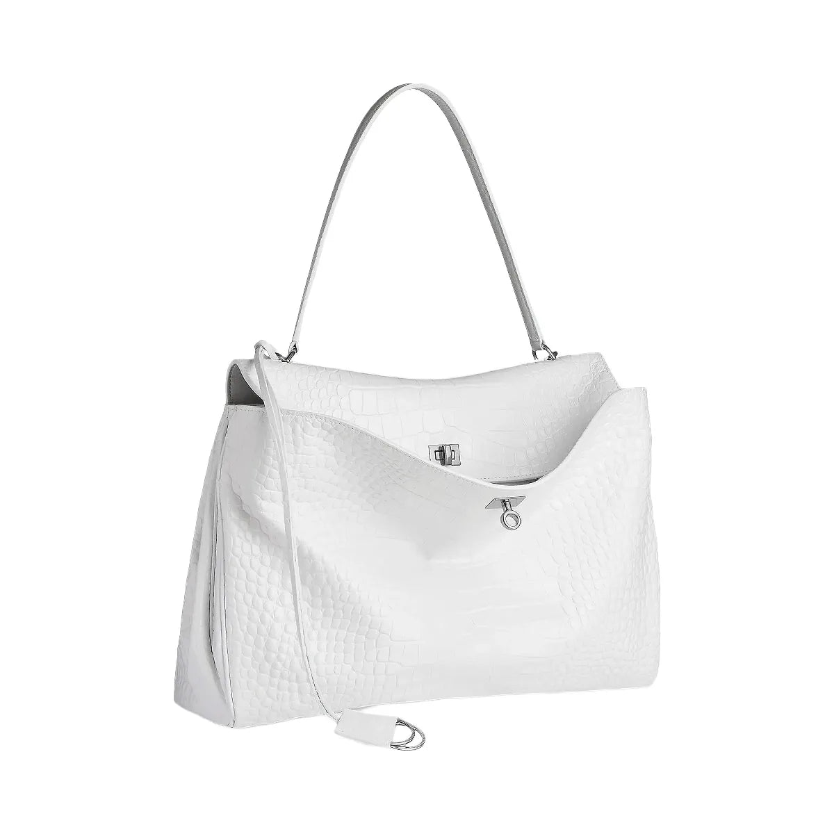 Balenciaga Rodeo Large Handbag Crocodile Embossed