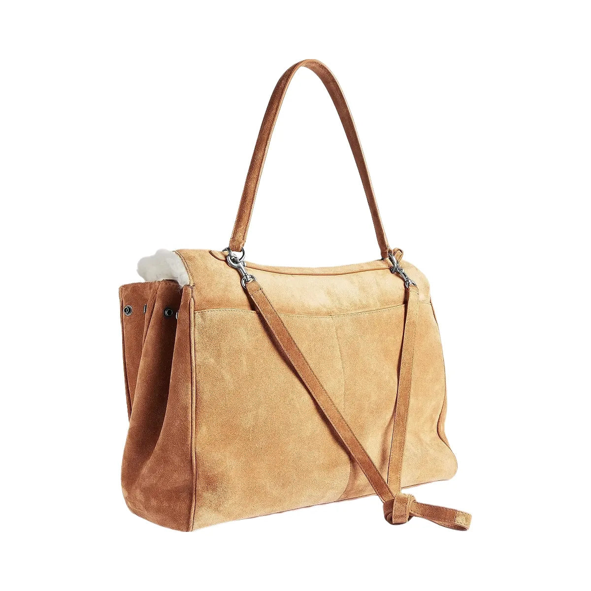 Balenciaga Rodeo Large Suede and Wool Handbag