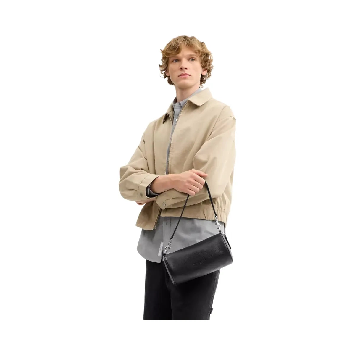 Coach Andre Barrel Bag 24 in Silver Black