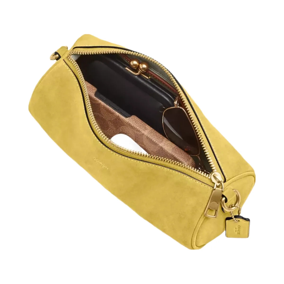 Coach Barrel Bag in Brass Light Citron