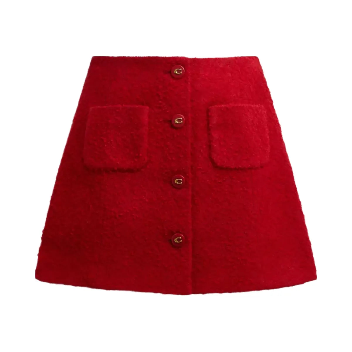 Coach Boucle Skirt in Red