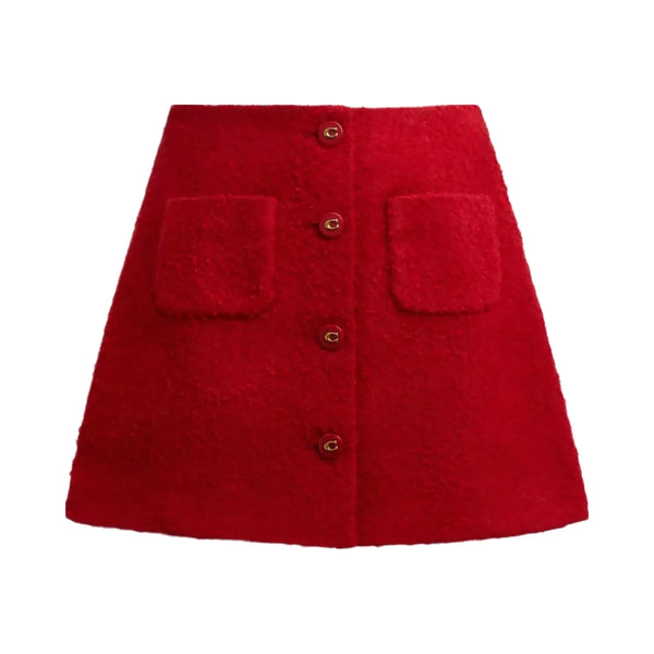 Coach Boucle Skirt in Red
