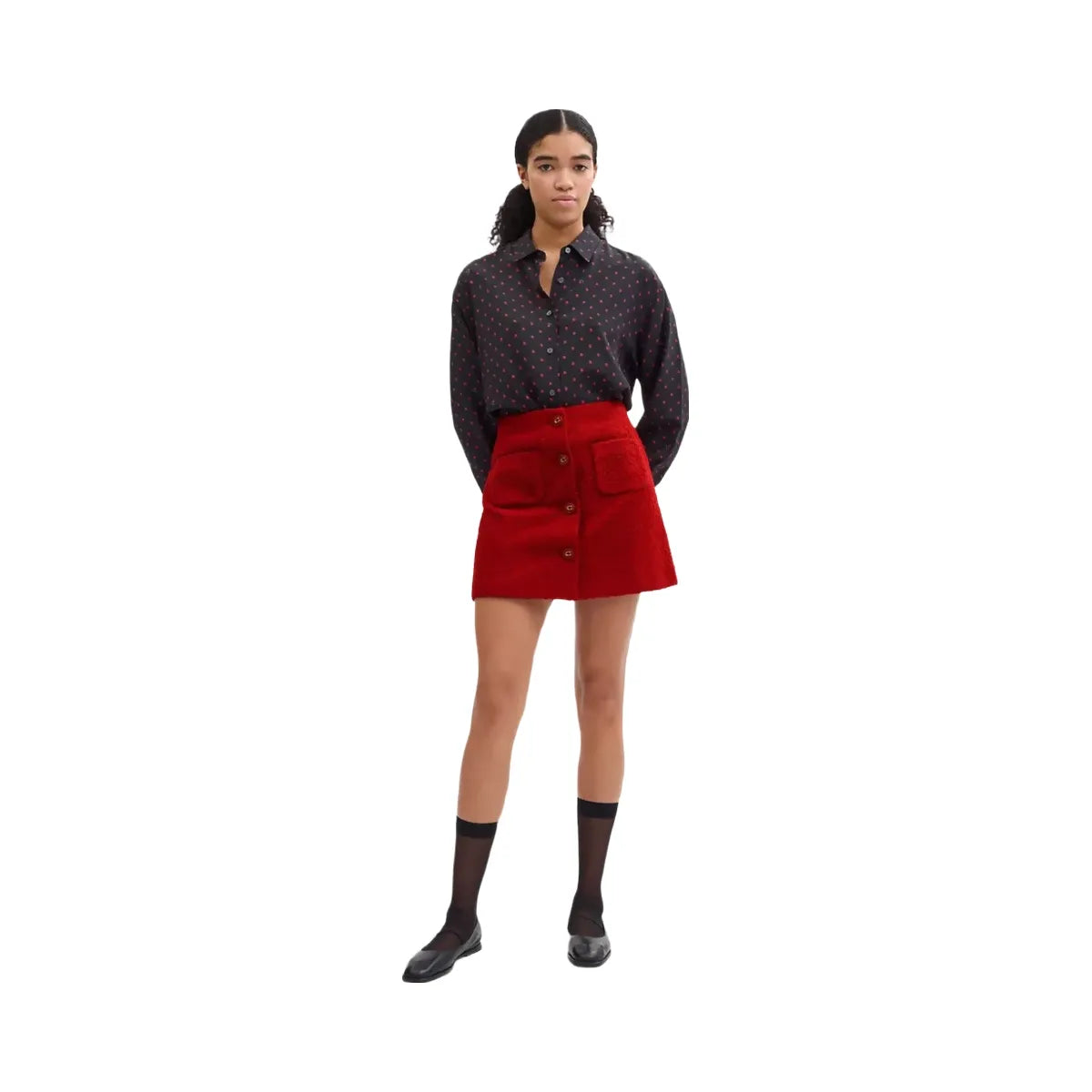 Coach Boucle Skirt in Red