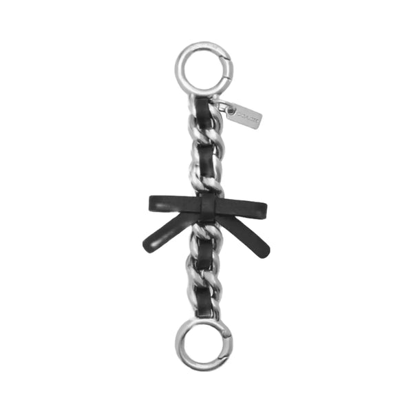Coach Bow Strap Extender in Silver Black