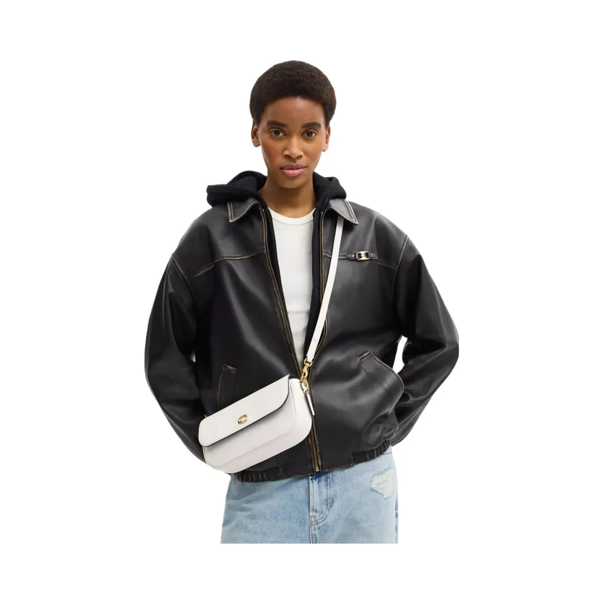 Coach Brook Flap Chain Bag in Brass Chalk