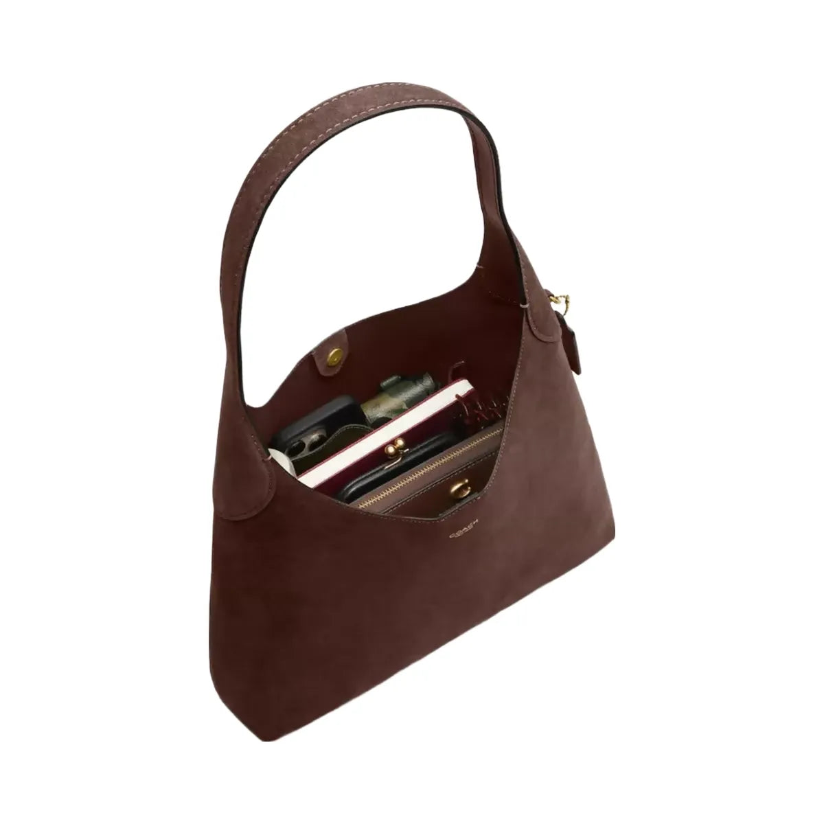 Coach Brooklyn Shoulder Bag 34 in Brass Dark Chocolate