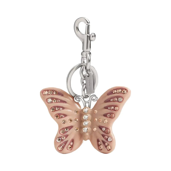 Coach Butterfly Bag Charm in Silver Cream