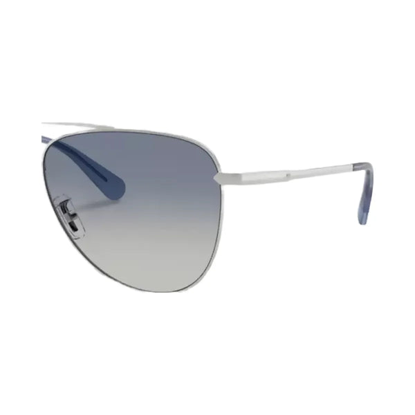 Coach C Hardware Metal Pilot Sunglasses in Silver Blue