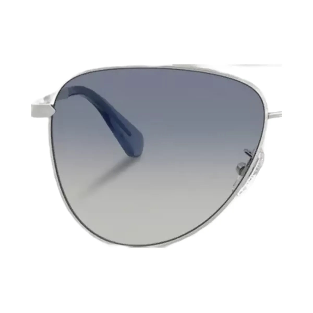 Coach C Hardware Metal Pilot Sunglasses in Silver Blue
