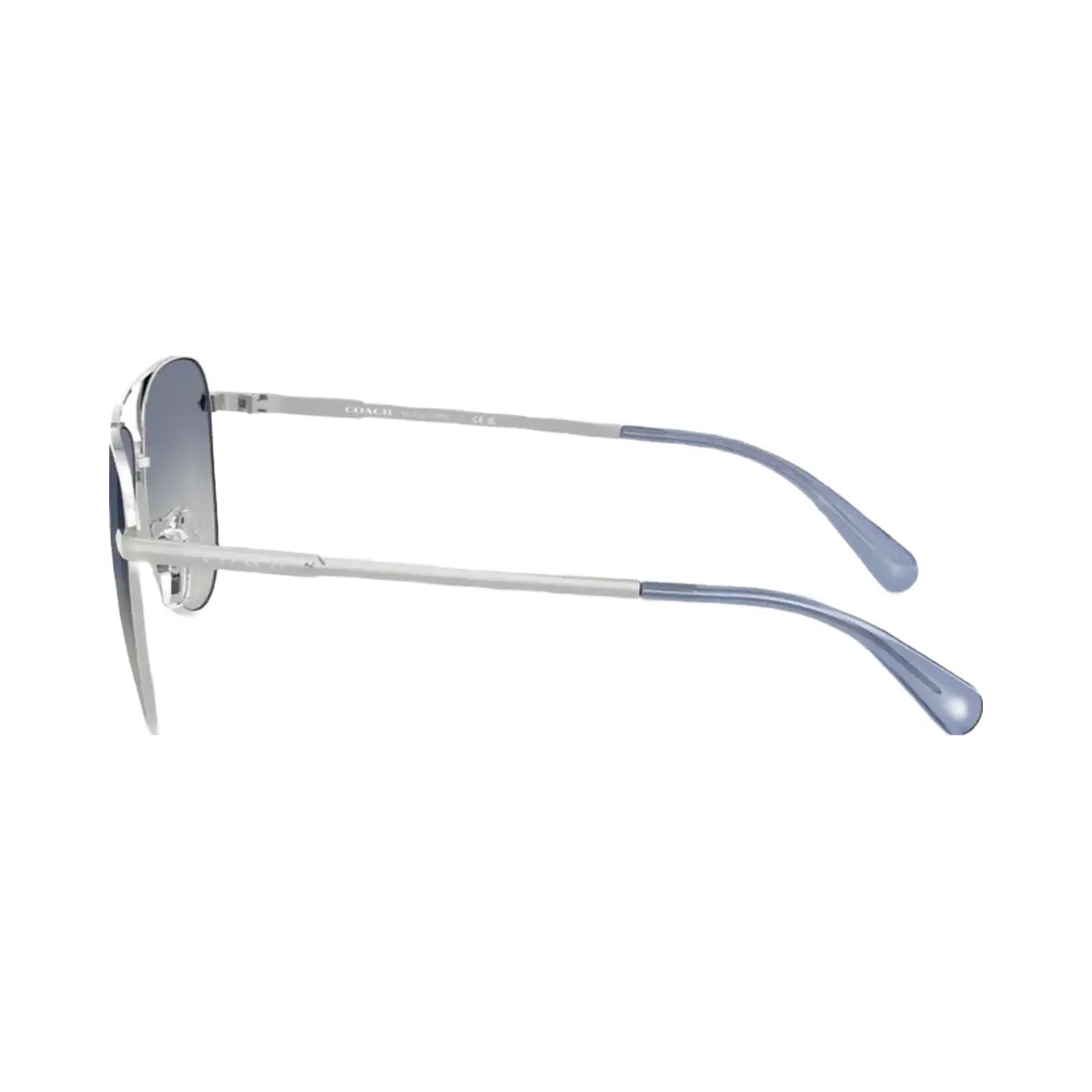 Coach C Hardware Metal Pilot Sunglasses in Silver Blue