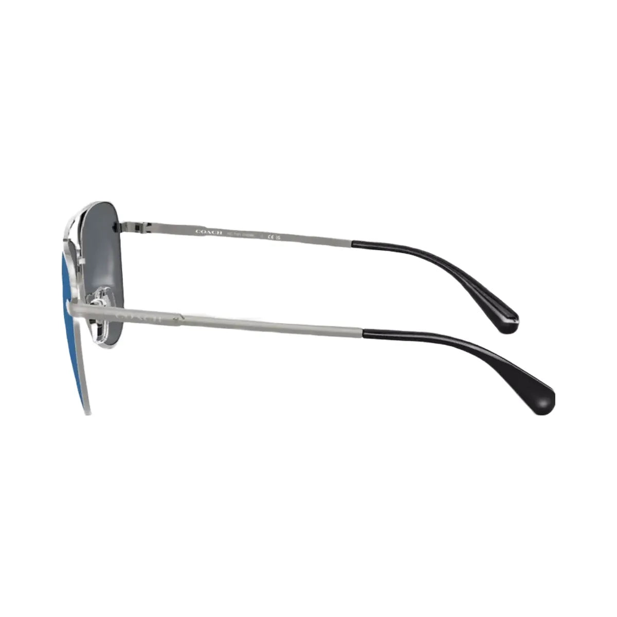 Coach C Hardware Metal Pilot Sunglasses in Silver Blue