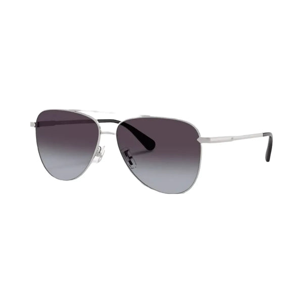 Coach C Hardware Metal Pilot Sunglasses in Silver Grey Gradient