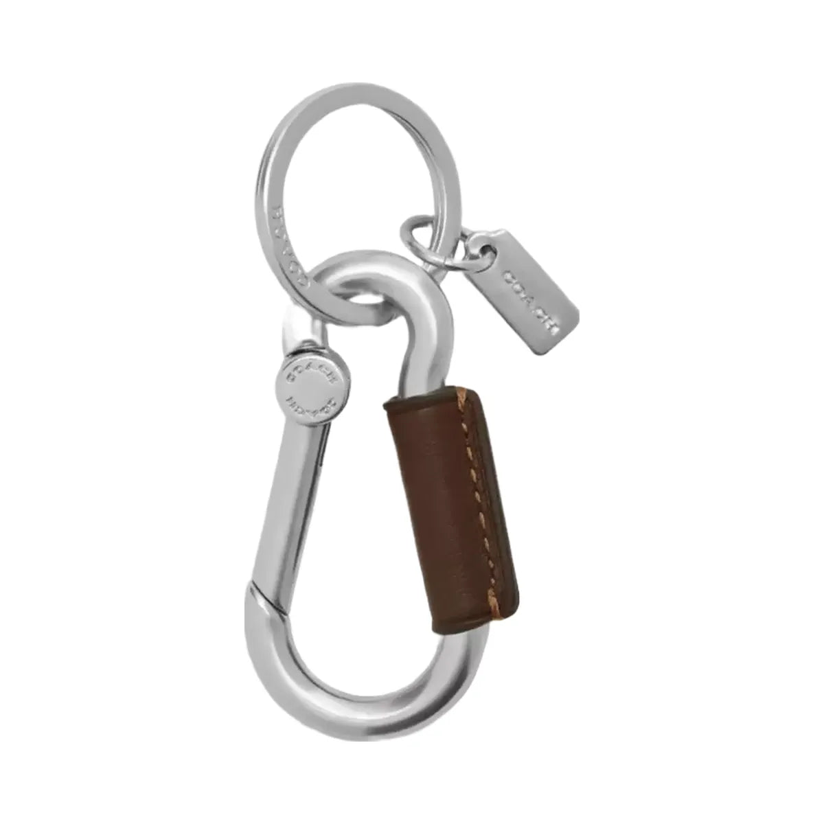 Coach Carabiner Key Ring in Silver Maple