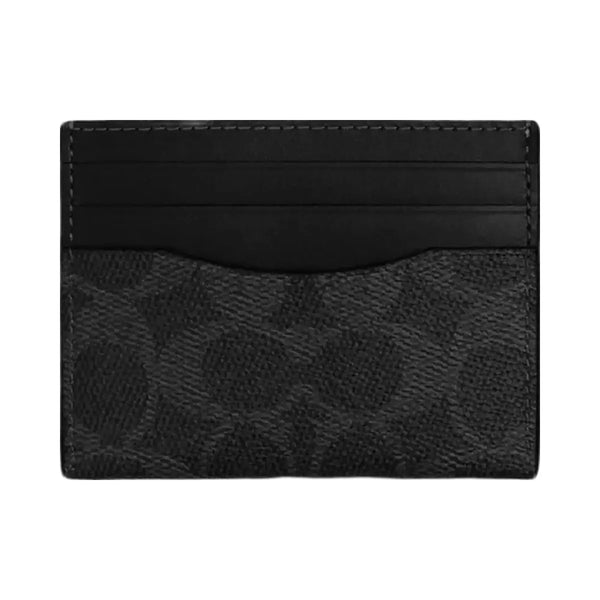 Coach Card Case In Signature Canvas in Black Signature