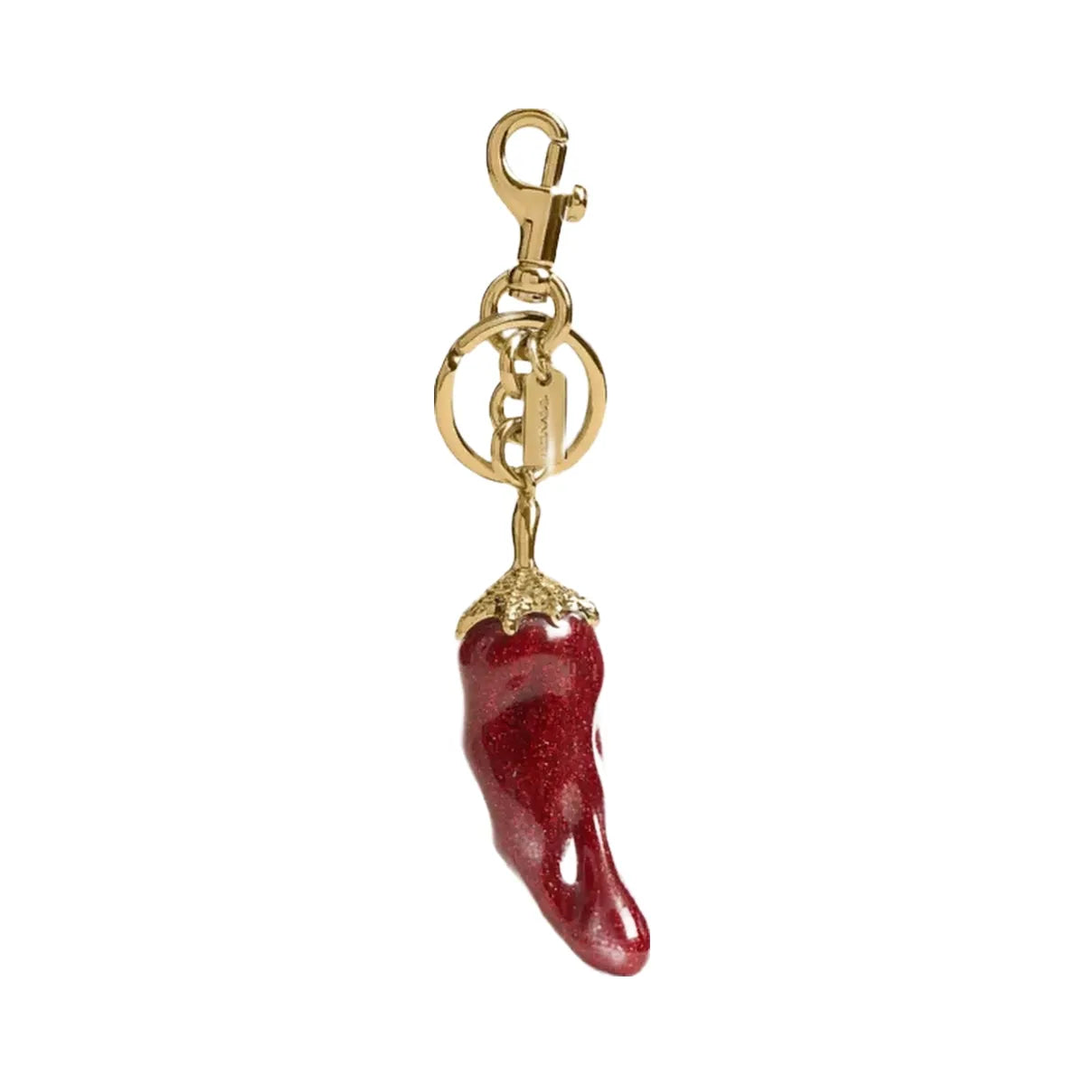 Coach Chili Pepper Bag Charm in Brass Red