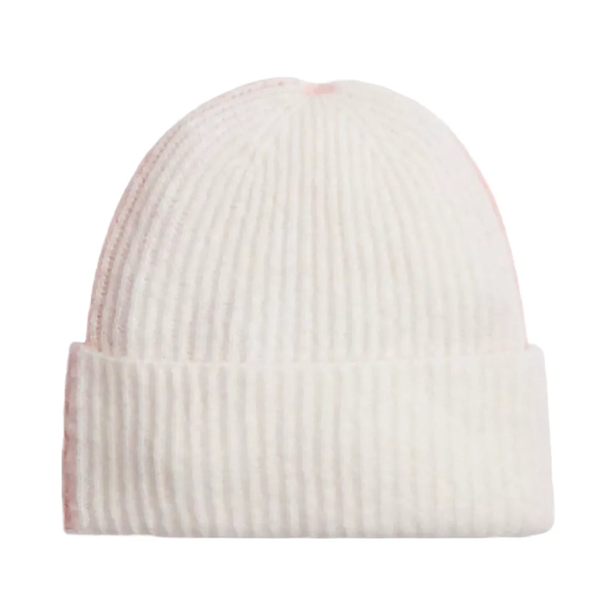 Coach Colorblock Beanie With Rubber Patch in Peach Chalk