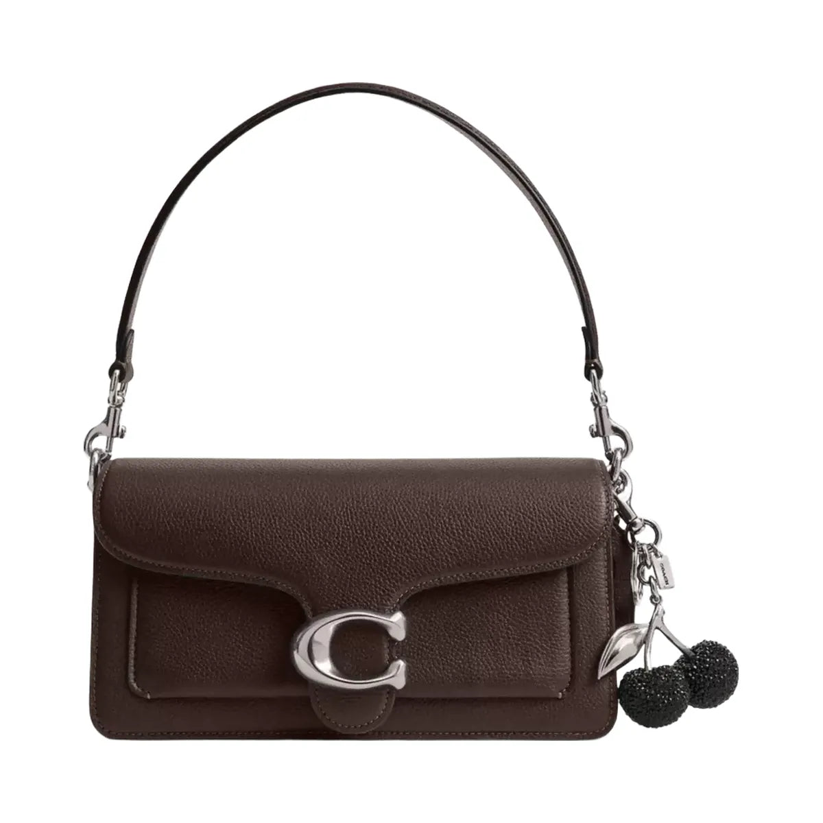 Coach Crystal Cherry Bag Charm in Silver Black