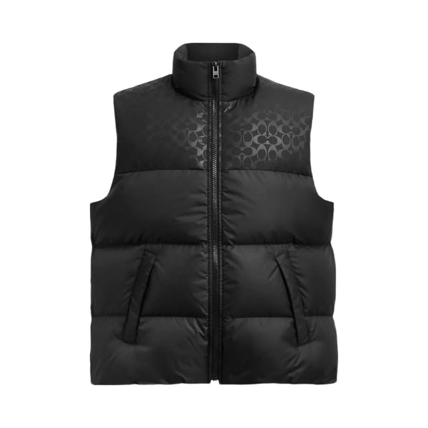 Coach Down Puffer Vest In Recycled Polyester Black