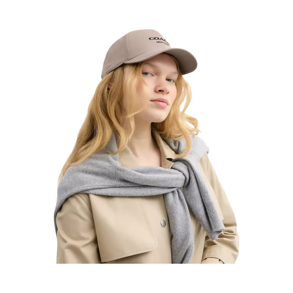 Coach Embroidered Baseball Hat in Grey Birch
