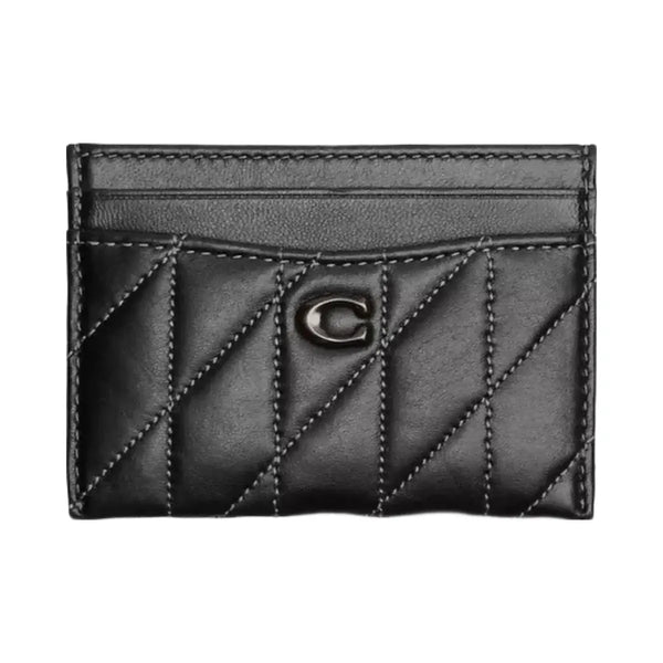 Coach Essential Card Case With Pillow Quilting in Pewter Black