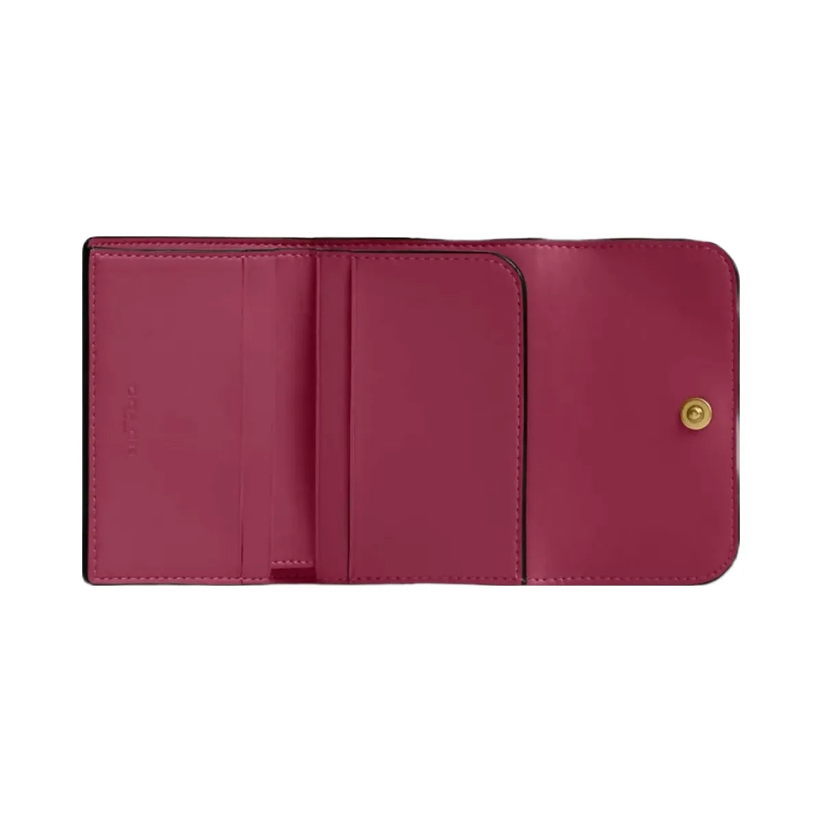Coach Essential Card Holder Wallet in Brass Dark Fuchsia