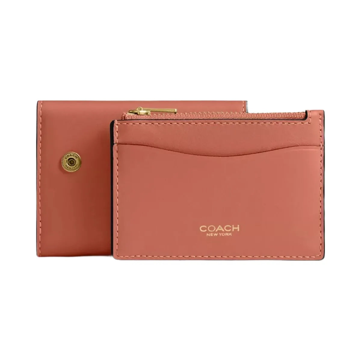 Coach Essential Card Holder Wallet in Brass Dark Peach
