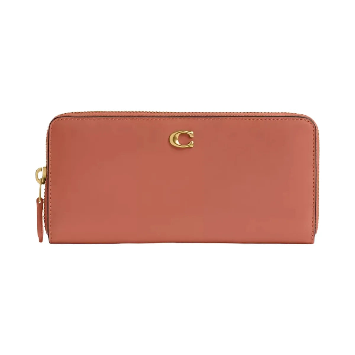 Coach Essential Slim Accordion Zip Wallet in Brass Dark Peach