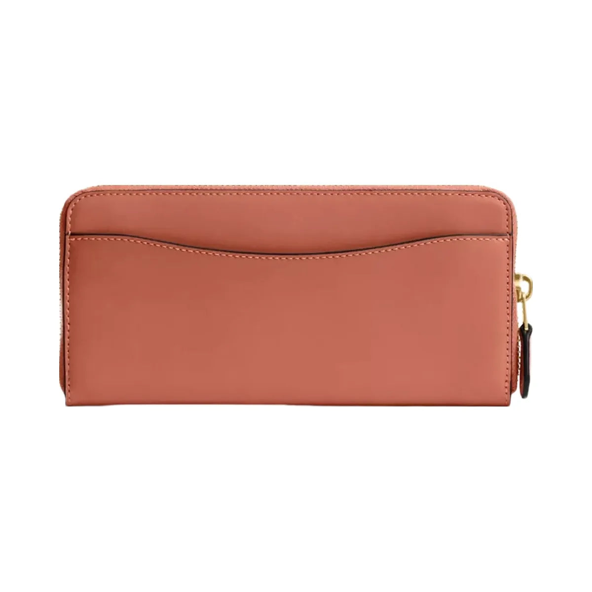 Coach Essential Slim Accordion Zip Wallet in Brass Dark Peach
