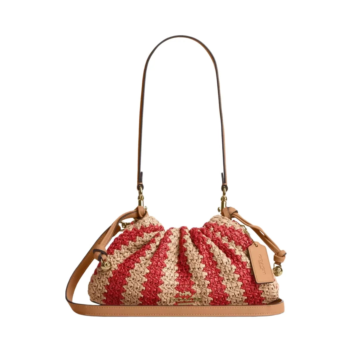 Coach Faye Shoulder Bag in Gold Red Tan