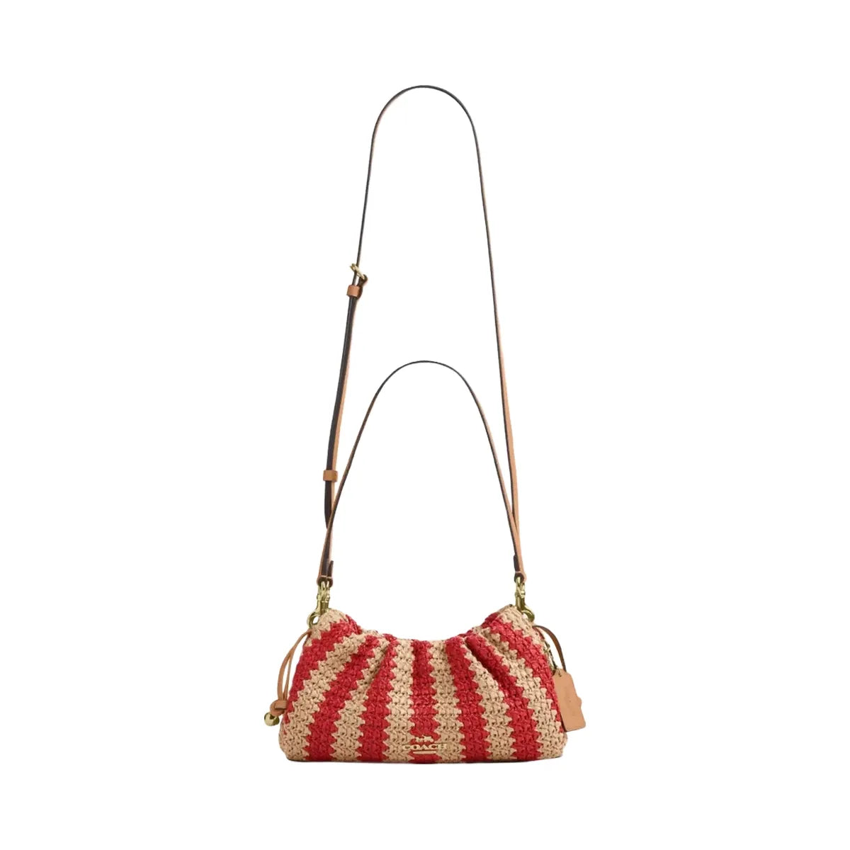 Coach Faye Shoulder Bag in Gold Red Tan