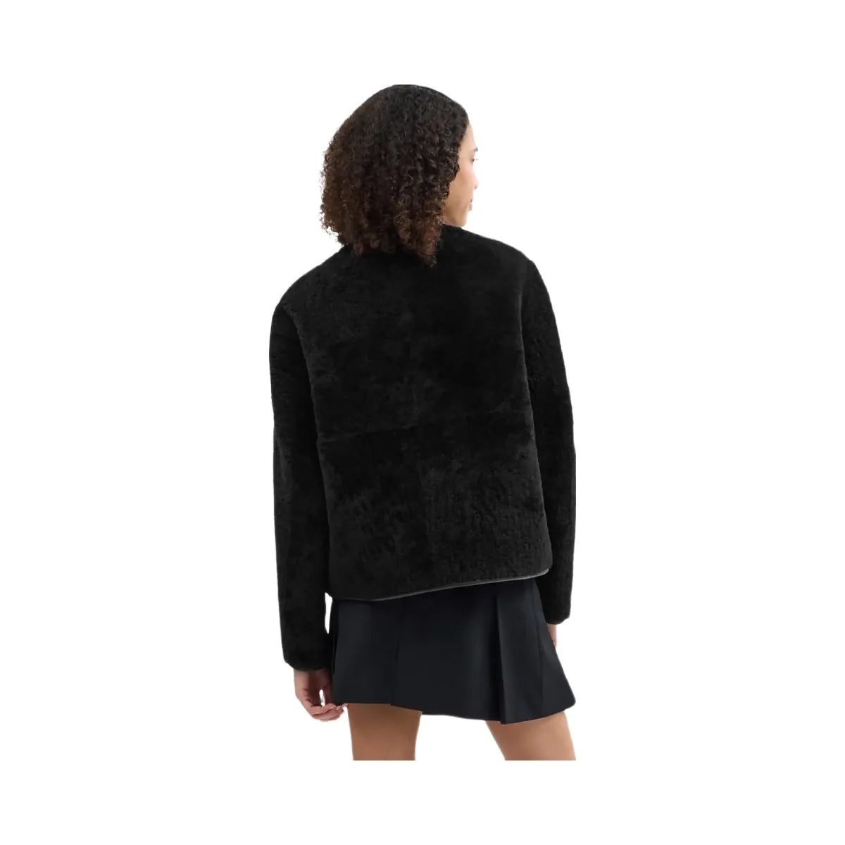 Coach Fluffy Shearling Coat Black