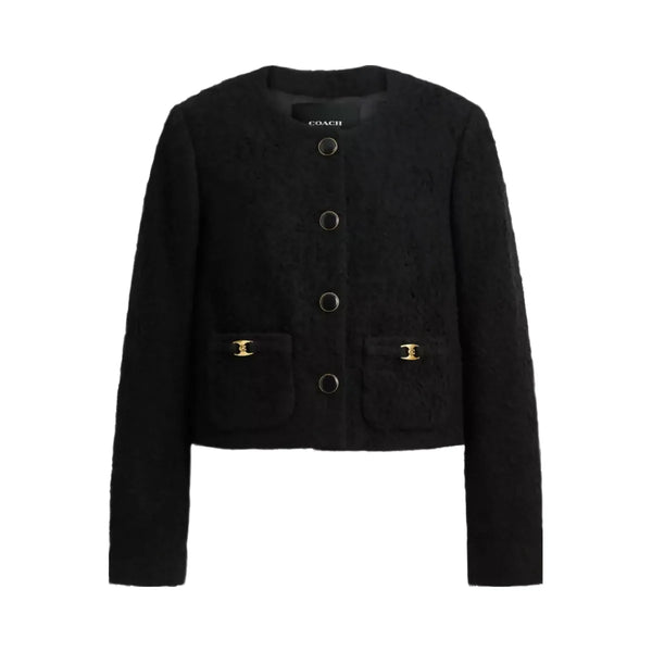 Coach Heritage C Boucle Jacket in Black