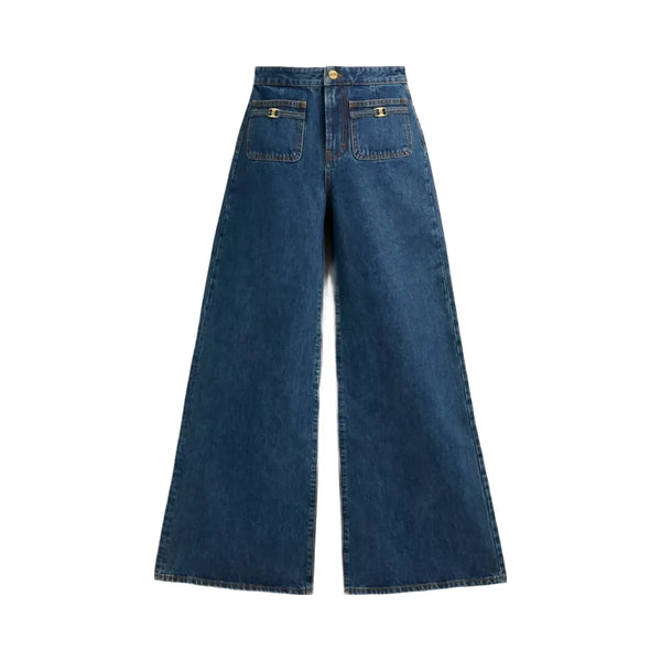 Coach Heritage C Loom Pants In Organic Cotton in Dark Blue