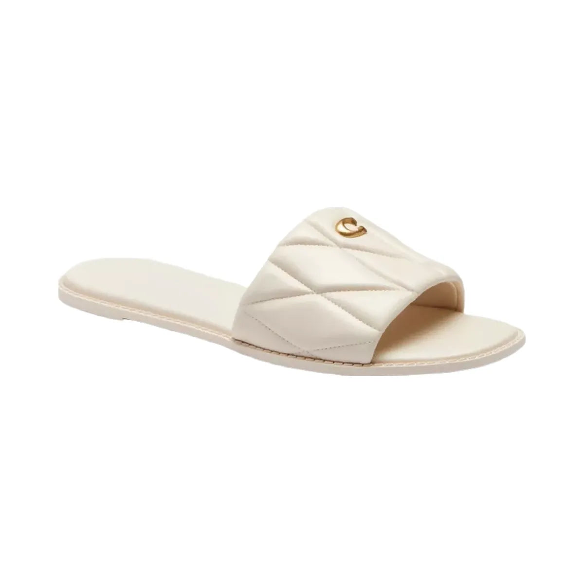 Coach Holly Sandal With Quilting in Chalk