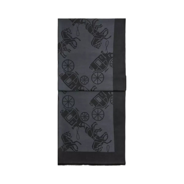 Coach Horse And Carriage Print Stole in Black