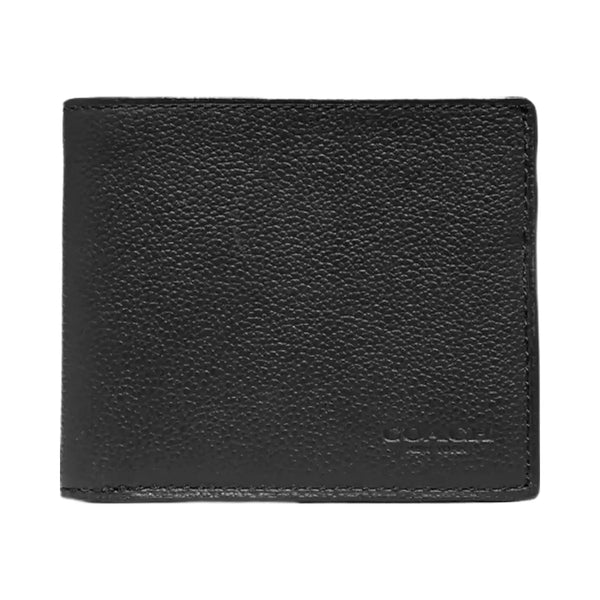 Coach Id Billfold Wallet in Black Antique Nickel Black