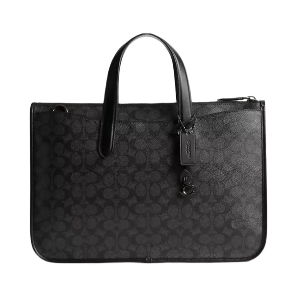 Coach Isaac Workbag In Signature Canvas in Charcoal Signature